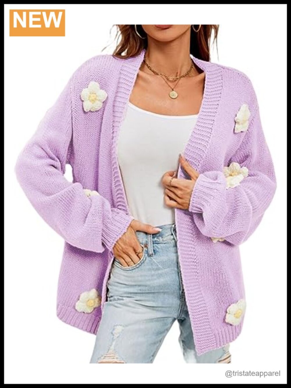 Y2K Cute Cardigan Sweaters Open Front Cropped Flower Knit Jacket Vintage Preppy